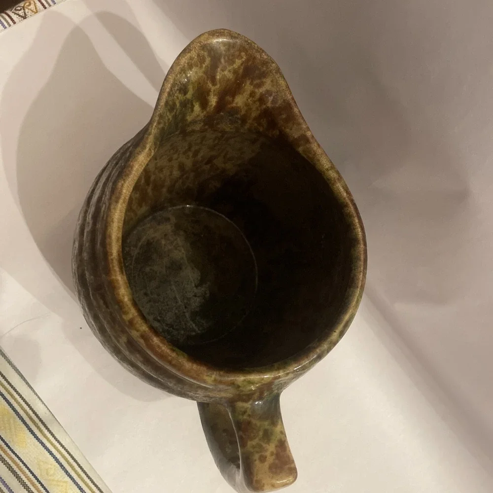 Large Vintage Studio Made Water Pitcher‎ Earth Tones